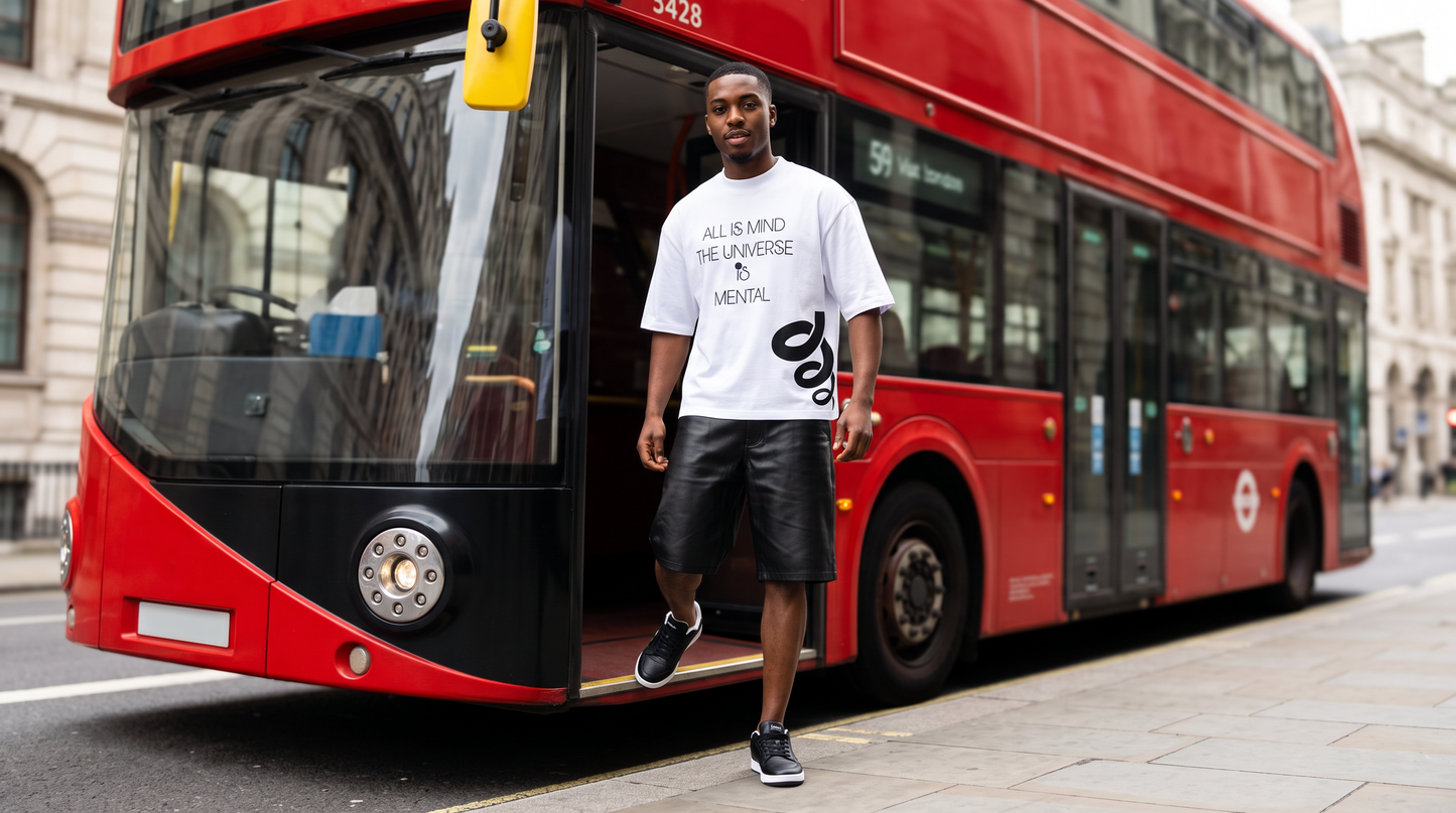 "All is Mind" Oversized Tee - White/Black